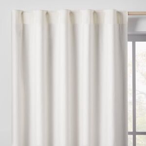 Pillowfort Kids Blackout Curtain Panel 84" Chambray Cream Cotton NEW